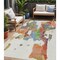 Homeroots 5' X 8' Ivory Pink And Green Abstract Washable Indoor Outdoor Area Rug 599581 - alternate 1