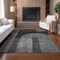 Homeroots 9' X 12' Charcoal Gray And Silver Geometric Washable Indoor Outdoor Area Rug 582708 - alternate 9