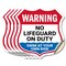 Signmission Warning No Lifeguard On Duty, 4 inch X 4 inch, Vinyl Decal, 5PK SHI-D-5PACK-4-479 - alternate 1