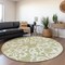 Homeroots 8' Sage And Ivory Round Damask Washable Indoor Outdoor Area Rug 614397 - alternate 7