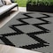 Homeroots 5' X 8' Black And Ivory Geometric Washable Indoor Outdoor Area Rug 598533 - alternate 1