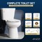 Anzzi Garden 12in 2pc 1.28 GPF Siphon Elongated Ceramic Toilet, White Soft Close Seat, ADA height Included TL-AZ070 - alternate 7