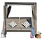 Homeroots 161.85in X 71.37in X 8.58in Gray Outdoor Steel Metal Adjustable Day Bed With Canopy, Taupe Cushions 372327 - alternate 5