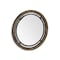 Homeroots 24" Brown And Black Round Metal And Wood Framed Accent Mirror 376407 - alternate 1