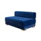 Homeroots Blue Velvet U Shaped Three Piece Sofa and Chaise Sectional With Toss Pillows 643886 - alternate 6