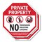 Signmission Private Property No Trespassing Sol, 10 inch X 10 inch, Plastic Sign, 2PK OC-P-2PACK-10-141 - alternate 1