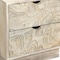 Homeroots 26" Gray Solid Wood Carved Abstract Two Drawer Nightstand 661250 - alternate 7
