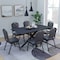 Leisuremod Cove Stackable PU Leather Dining Chair with Gold Speckle Metal Base CCBL-18BL - alternate 7