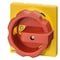 Siemens rotary operating mechanism, actuating lever Red / yellow, four-hole Front 3LD9284-3B - alternate 1