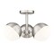 Z-Lite Realm Sphere 3 Light Semi Flush Mount, Brushed Nickel/Matte Opal, 17.25 In W x 10.5 In H 7517-3SF-BN - alternate 1