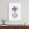 Homeroots 24" x 16" Blue and White Happiness Floral Vase Canvas Wall Art 399084 - alternate 3
