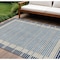 Homeroots 8' X 10' Navy Blue And Denim Blue Striped Washable Indoor Outdoor Area Rug 610489 - alternate 1