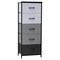 Homeroots 18" Gray and Black Steel and Fabric Five Drawer Chest 484681 - alternate 1