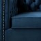 Homeroots 84" Navy Blue Velvet Sofa With Silver Legs 543946 - alternate 6