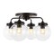 Jonathan Y Piper 18" 4-Light Farmhouse Rustic Iron/Glass LED Semi Flush Mount, Oil Rubbed Bronze/Clear JYL7569A - alternate 1