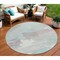 Homeroots 8' Blue Teal Blue And Gray Round Abstract Washable Indoor Outdoor Area Rug 611248 - alternate 1