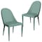 Leisuremod Seville Modern Leather Dining Side Chair with Iron Legs in Green, 2PK SC48G2 - alternate 1