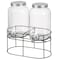 Basicwise 2-Pcs Versatile Glass Drink Dispenser Set with Metal Stand and Stainless Steel Spigots - Ideal QI004713 - alternate 9