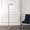 Jonathan Y Easton 60.75" Modern Minimalist Metal/Ribbed Glass LED Floor Lamp, Brass Gold/Black JYL1142A - alternate 8
