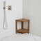 Homeroots 17" Brown Teak Corner Shower Bench With Shelf 376736 - alternate 6
