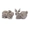 Homeroots Set of Four 4" Gray and Brown Polyresin Rabbit Figurine Tabletop Sculpture, 4PK 518145 - alternate 1