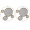 Uniquewise Set of 2 Decorative 19.75-inch Round Frame Mirror - Gold Metal Wall Mounted Mirror with 4 Glass QI004577.2 - alternate 8