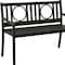 Homeroots 45" Black Metal Geometric Back Garden Patio Bench 611609 - alternate 6