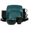 Gibson Elite Soho Lounge 16 Piece Matte Glaze Square Dinnerware Set in Teal 130934.16 - alternate 1