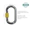 Notch Equipment Carabiner, Screw, 2.3 in. Length, Aluminum, Silver/Black 99379 - alternate 3