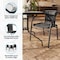 Flash Furniture Square Table Set, Aluminum, Glass, Metal, Plastic, Rattan, Clear TLH-073SQ-037BK4-GG - alternate 14