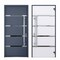 Vdomdoors Steel Door Deux 1105 Gray Graphite 2 Sidelight Exterior Windows Stainless Inserts Single Modern Pai DEUX1105EXD-GRE-W16+36+16xH80-LH-O - alternate 7