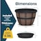 Lifemaster 10-Inch Whiskey Barrel Planters, Rustic Plastic Pots with Drainage and Saucers, 10PK LMPBP10BW - alternate 6