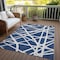 Homeroots 3' X 5' Navy Blue And Ivory Geometric Washable Indoor Outdoor Area Rug 600474 - alternate 6