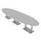 Skutchi Designs Oval Conference Table With Power Unit, 48 in W, 192 in L, Grey HAR-OVL-48X192-DOU-U779-NA - alternate 1