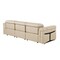 Homeroots 100" Beige Top Grain Leather Reclining Metal USB Sofa 720426 - alternate 8