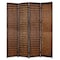 Homeroots 84" Brown Wood Folding Four Panel Screen Room Divider 274907 - alternate 3