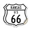 Signmission Kansas Route Marker Shield Sign Us 66, 4 inch X 4 inch, Vinyl Decal, 2PK SHI-D-2PACK-4-384 - alternate 1