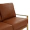 Leisuremod Jefferson Modern Design Leather Sofa with Gold Frame, Cognac Tan JAG77BR-L - alternate 7