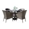 Hospitality Rattan Patio Ultra 5-Piece Woven Armchair Dining Set with Cushions 890-1130-GRY-5DA - alternate 1