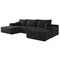 Homeroots 135" Black Corduroy Modular Compression Foam Sofa With Ottoman And Toss Pillows 712944 - alternate 1