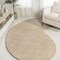 Jonathan Y Bean Modern Plaid Grid Handwoven Wool Beige/Light Brown 4 ft. x 6 ft. Shaped Area Rug GST104A-4 - alternate 1