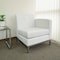 Osp Home Furnishings Wall Street  Faux Leather Left Arm Facing Armchair, White WST51LF-W32 - alternate 2
