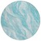 Homeroots 8' Teal Blue Aqua And Ivory Round Abstract Washable Indoor Outdoor Area Rug 583000 - alternate 6