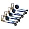 Mytee Products 2 inx30 ft Kinedyne Blue Tie-Down Ratchet Straps w/ Flat Hooks, 3,335 WLL, 4PK RS230B-Kx4 - alternate 1