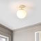 Jonathan Y Marcel Bistro 7.75" 1-Light Bohemian Farmhouse Iron/Frosted Glass LED Semi Flush Mount, Beige/White JYL7499B - alternate 10