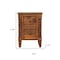 Homeroots 22" Brown Solid Wood Two Drawer Nightstand 701741 - alternate 6