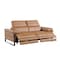 Homeroots 77in Chestnut and Black Italian Leather Power Reclining Loveseat 720499 - alternate 8