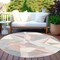 Homeroots 8' Blush Ivory And Gray Round Geometric Washable Indoor Outdoor Area Rug 616690 - alternate 7