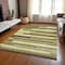 Homeroots 9' X 12' Olive Green Ivory And Beige Striped Washable Indoor Outdoor Area Rug 613306 - alternate 4