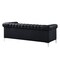 Homeroots 85" Black Faux Leather Manufactured Wood Sofa 543960 - alternate 9